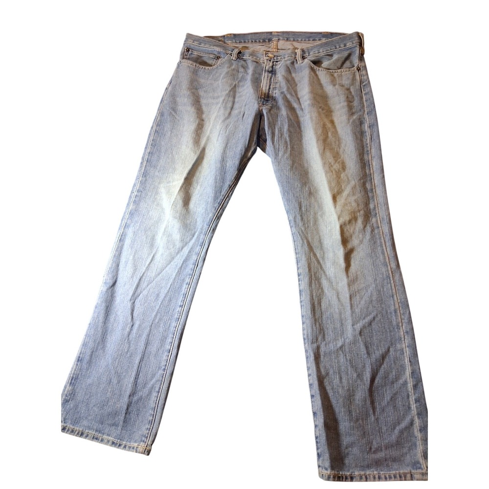 Polo Ralph Lauren Slim Straight Fit Light Wash Blue Denim Jeans Mens 38x30